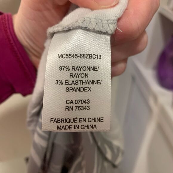 Rachel Zoe | gray palm leaf long sleeve top size medium - Picture 4 of 6